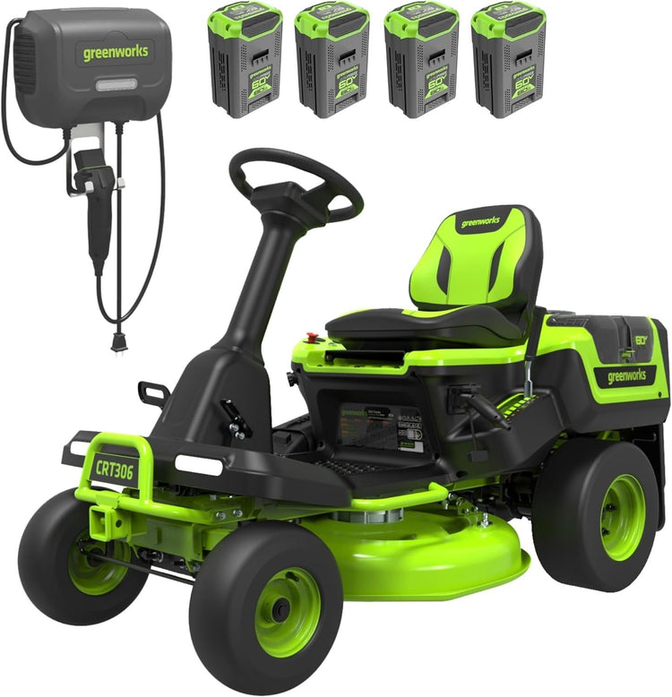 Greenworks 60V 30β CrossoverT Riding Lawn Tractor with 8.0 Ah